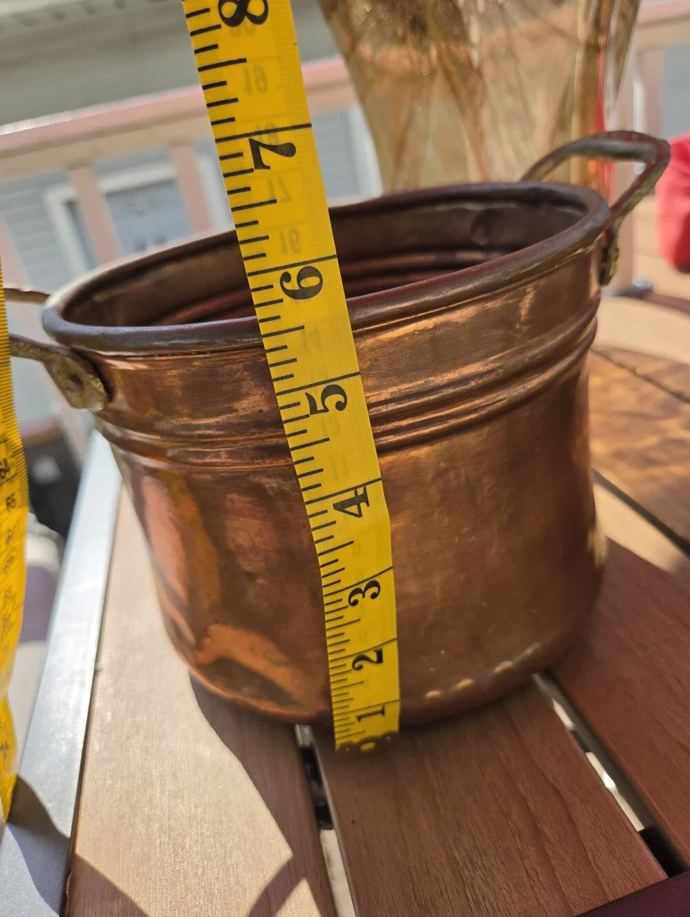 Vintage Turkish Handmade Copper Planter Cooking Pot Copper Brass Hand Forged